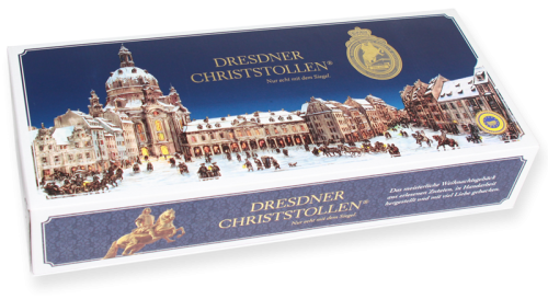 2000g Dresdner Christstollen blauer Karton
